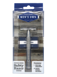 Men’s Own Double Sided Safety Razor With 10 Swedish Stainless Steel Blades