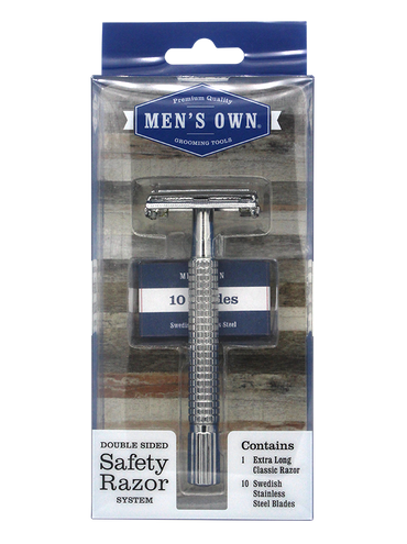 Men’s Own Double Sided Safety Razor With 10 Swedish Stainless Steel Blades