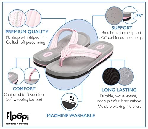 Floopi Women'S Zoey Thong Flip Flop, Pink/Grey (520)