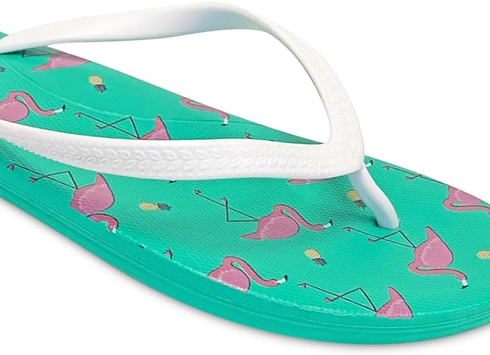 NORTY Women's Easy to Wear Casual EVA Flip Flop Sandal, Flamingos Teal (22017B)