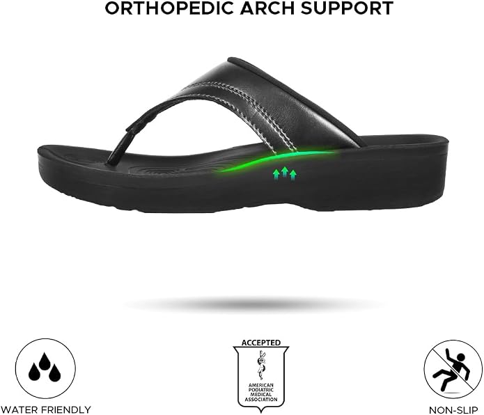 Aerothotic - Ostrya Thong Sandals For Women - Black (L0336)