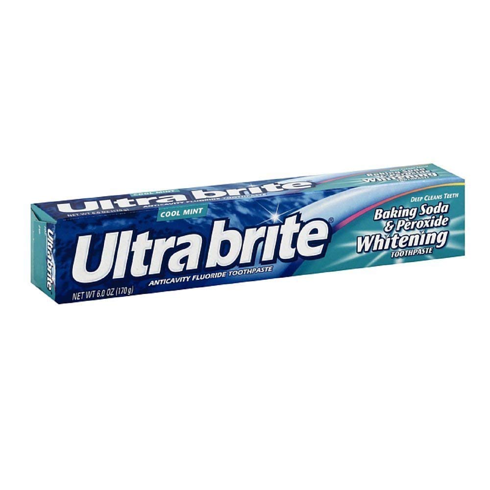UltraBrite Baking Soda & Peroxide Whitening Anticavity Fluoride Toothpaste, Cool Mint (170 g)