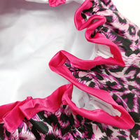 Wrapables Reusable Women's Waterproof Shower Caps, Pink Leopard
