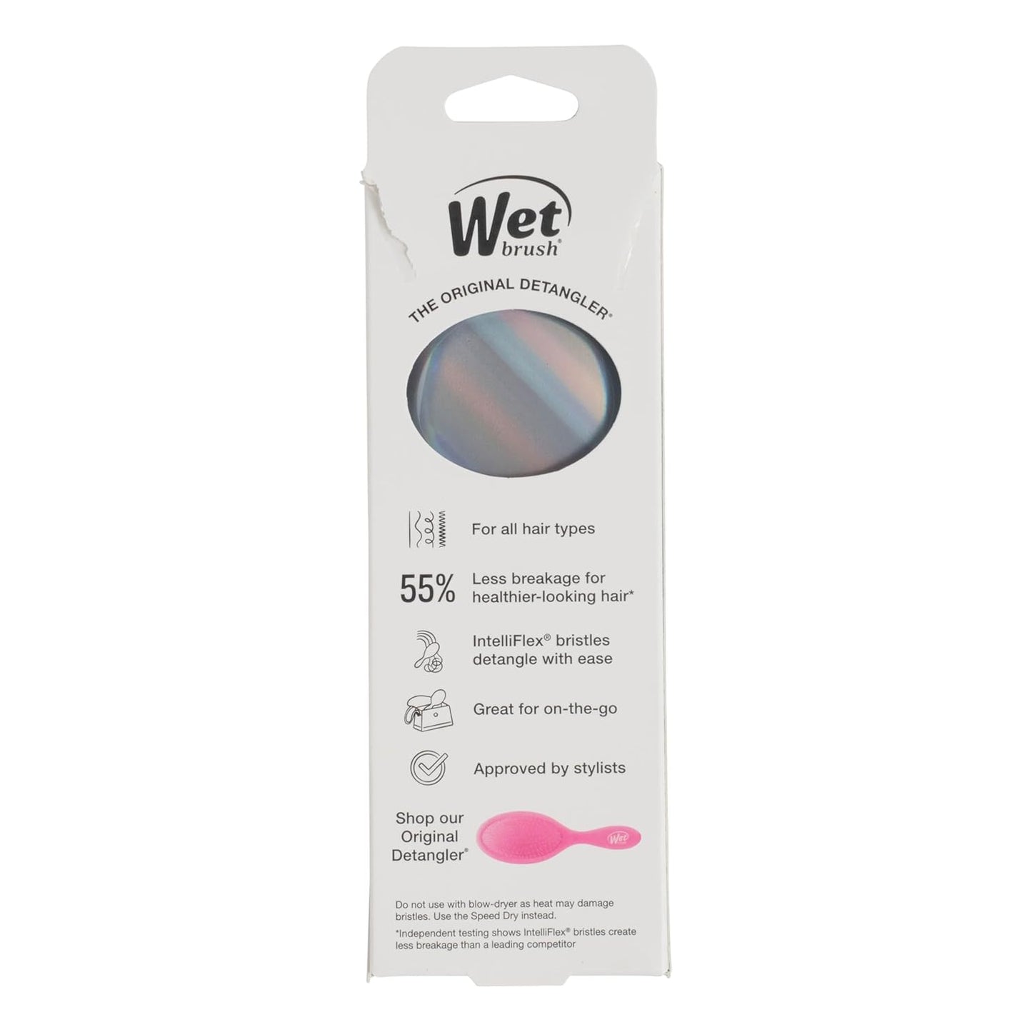 Wet Brush Mini Detangler Hair Brush, Detangling Hairbrush - Chrome