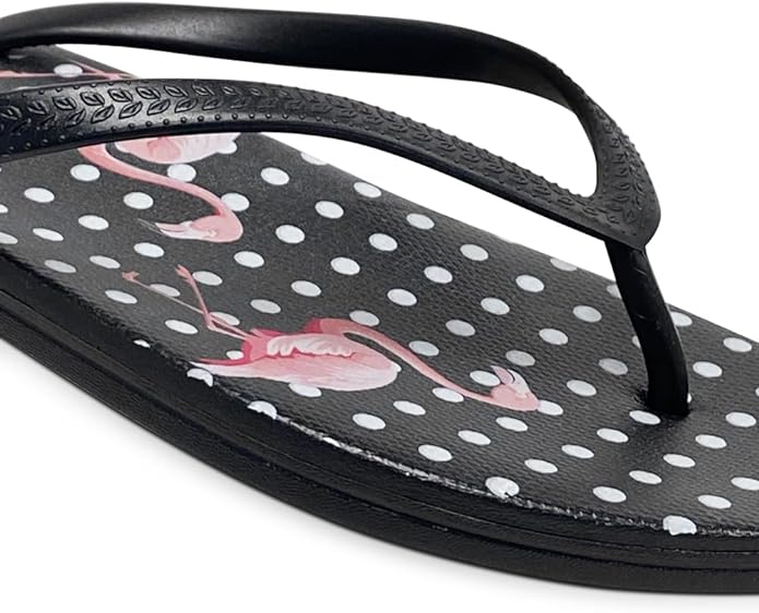 NORTY Women's Easy to Wear Casual EVA Flip Flop Sandal, Flamingos W Dots (22017A)