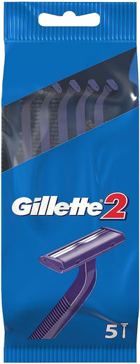 Gillette 2 Men's Disposable Razor, (5 Units)