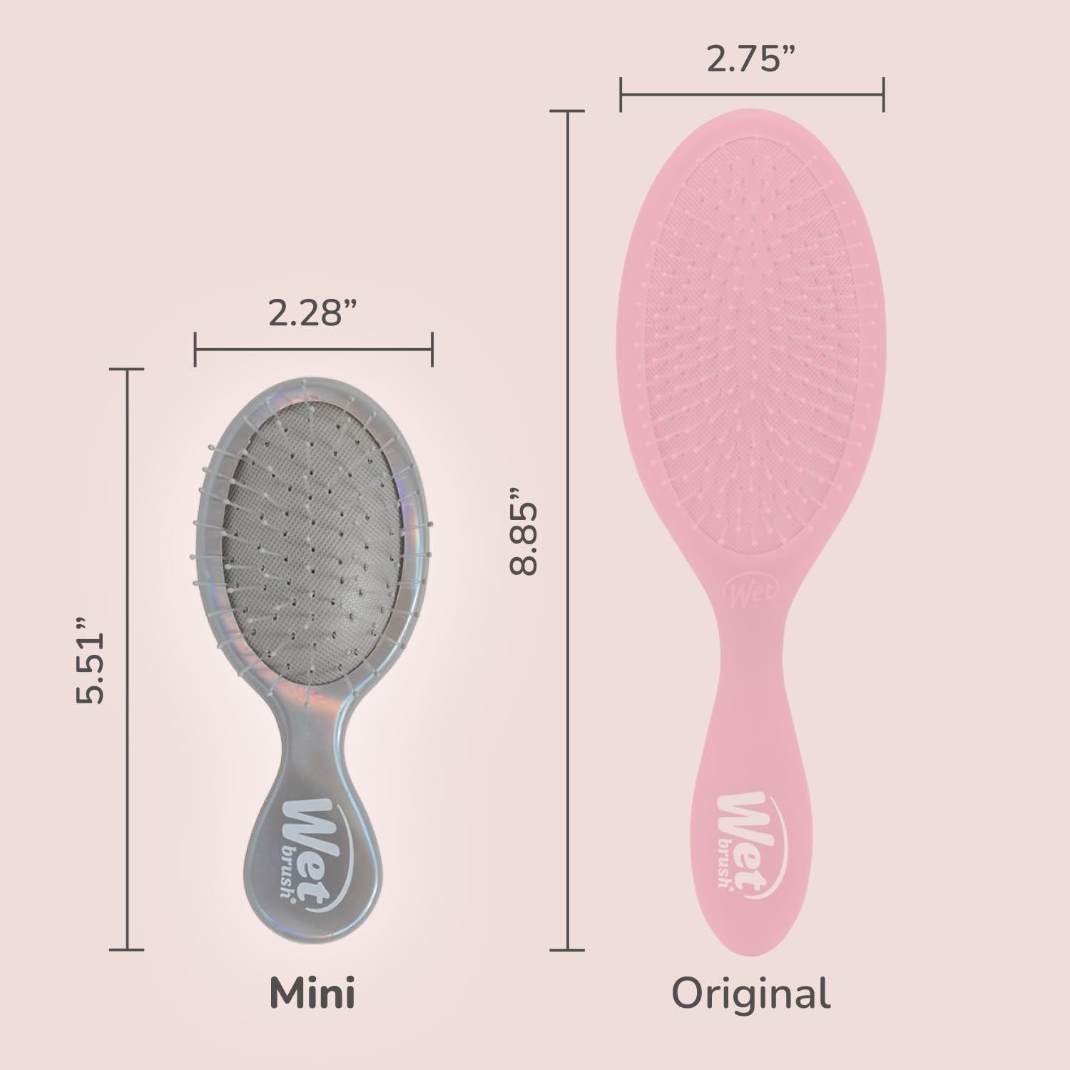 Wet Brush Mini Detangler Hair Brush, Detangling Hairbrush - Cream