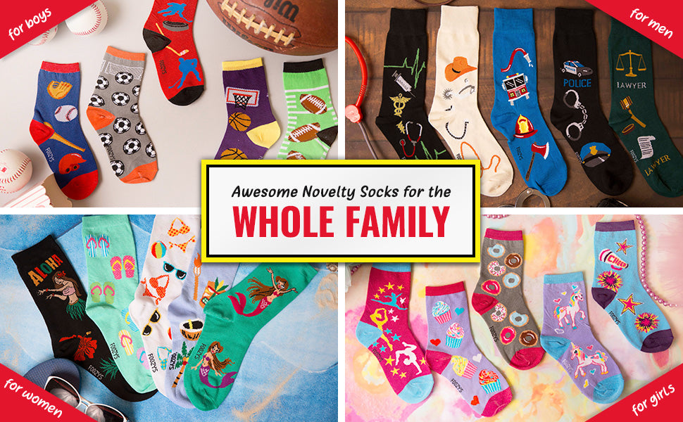 Foozys Kids Boys Fun (Pizza) - Crazy Funny Cool Colorful Crew Socks