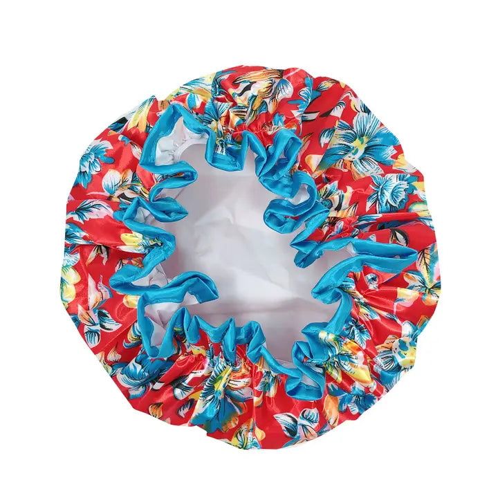 Wrapables Reusable Women's Waterproof Shower Caps, Exotic Floral

