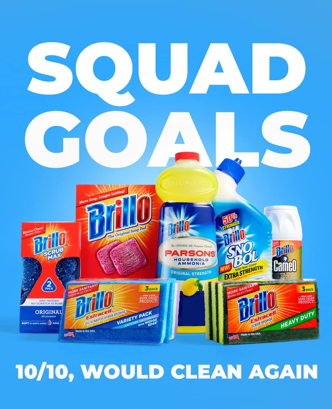 Brillo Heavy Duty Premium Scour Pads, Tough on Grease (2-Count Each Pack)