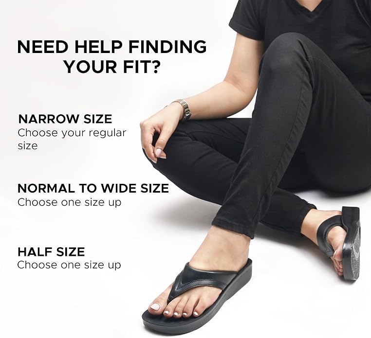 Aerothotic - Ostrya Thong Sandals For Women - Black (L0336)