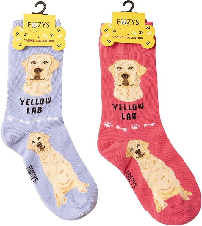 Foozys Unisex Crew Socks | Canine Labrador Dog Breed Novelty Sock