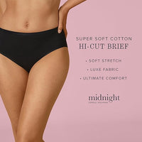 Carole Hochman Ladies Midnight, Super Soft Cotton, Hi-Cut Briefs (8-Pack)