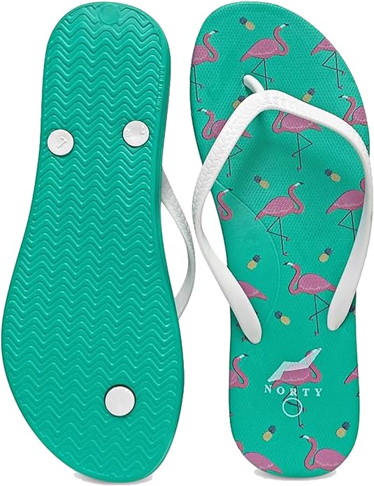 NORTY Women's Easy to Wear Casual EVA Flip Flop Sandal, Flamingos Teal (22017B)