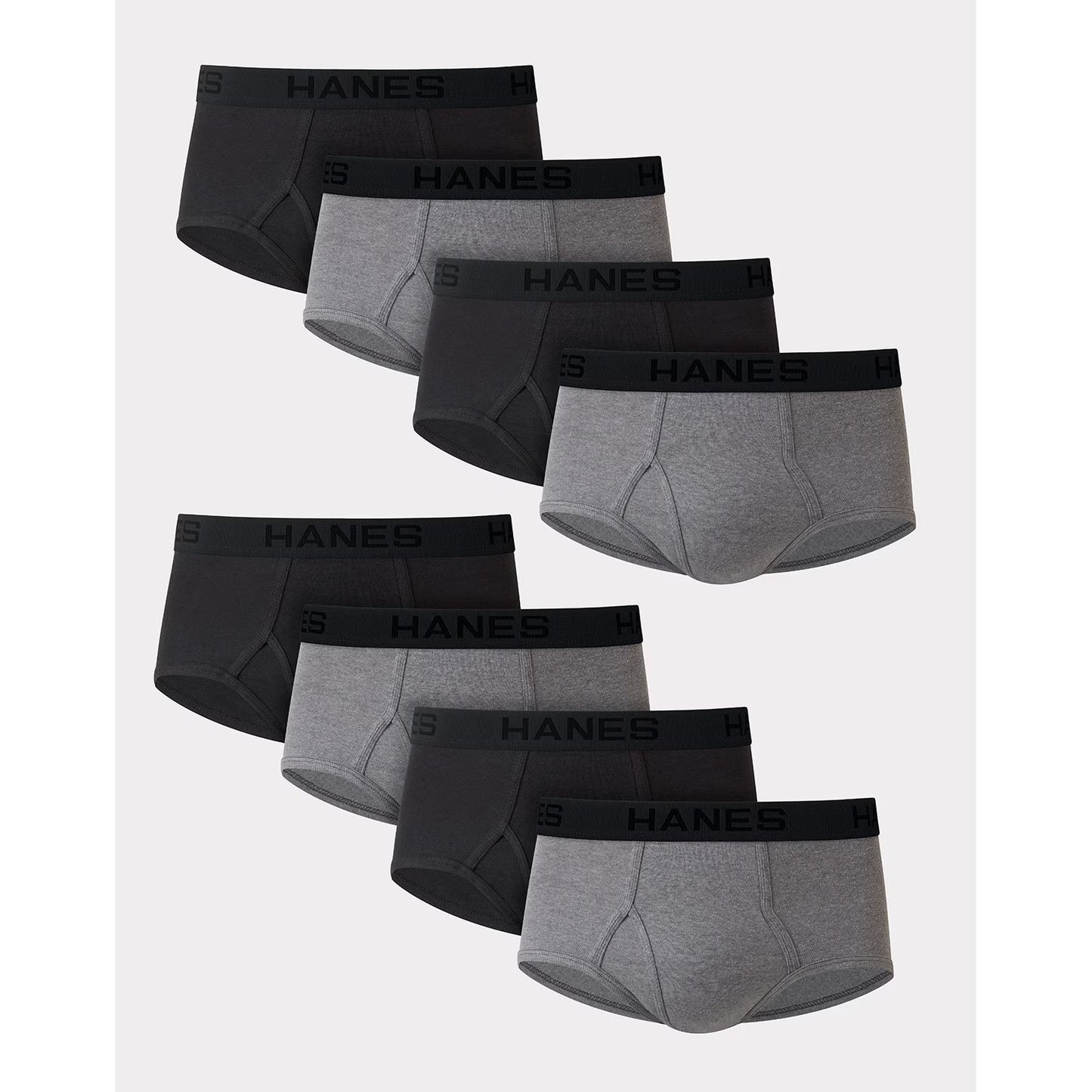 Hanes Men's  Best Brief, Black/Grey, (8-Pack)