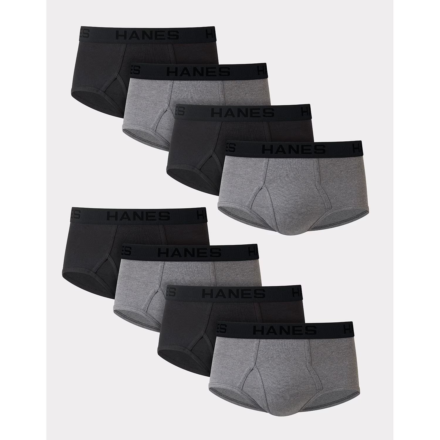 Hanes Men's  Best Brief, Black/Grey, (8-Pack)