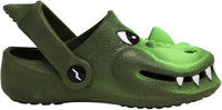 NORTY - Boy's Girl's Children Toddler Kid Fun Slip on Sandal Slipper Clog Shoe - Green Gator (C1212)