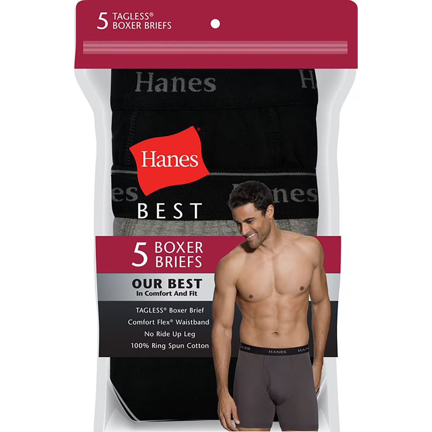 Hanes Men's Best Boxer Brief, assorted colors (5-Pack)