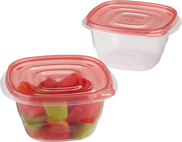 Rubbermaid TakeAlongs Small Bowl Food Storage Containers, 3.2 Cup, Tint  Chili, 2 Count