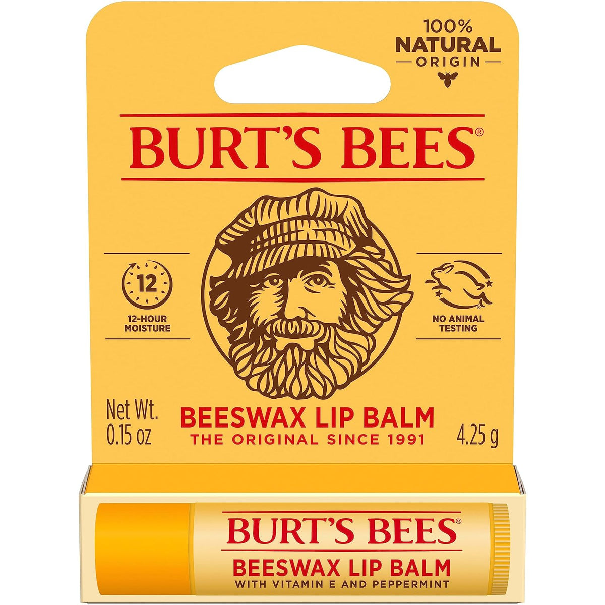Burt's Bees 100% Natural Origin Moisturizing Beeswax Lip Balm