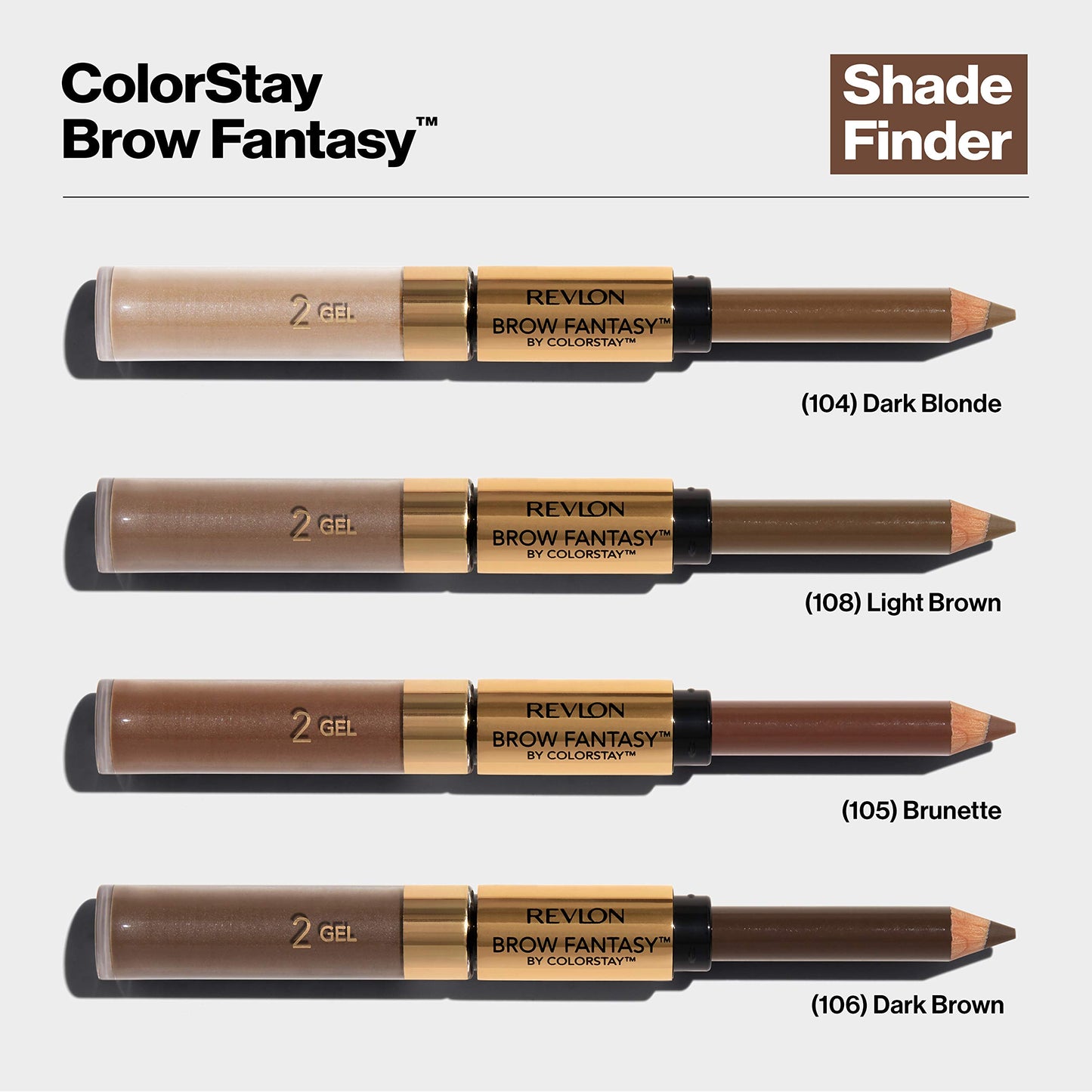 Revlon Brow Fantasy Pencil & Gel, (106) Dark Brown