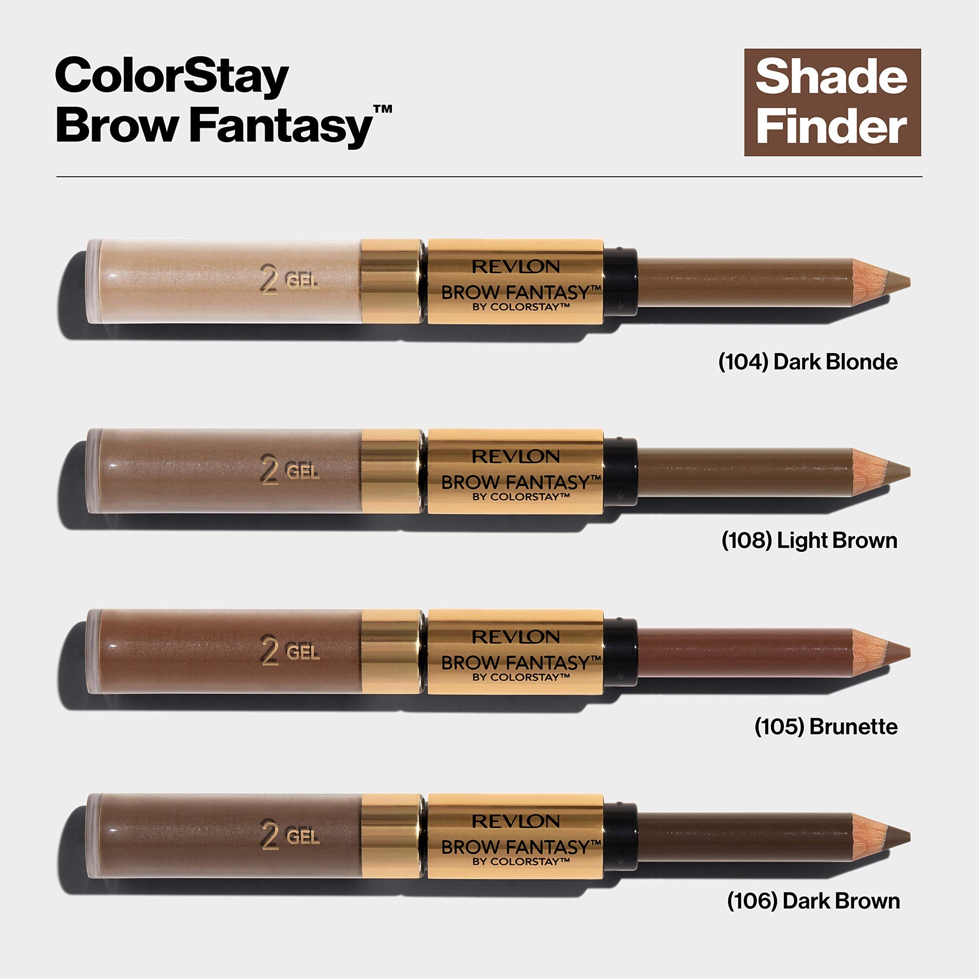 Revlon Brow Fantasy Pencil & Gel, (106) Dark Brown