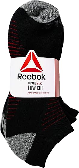 Reebok Men's Cushion Low Cut Socks (8 Pack) (170123)