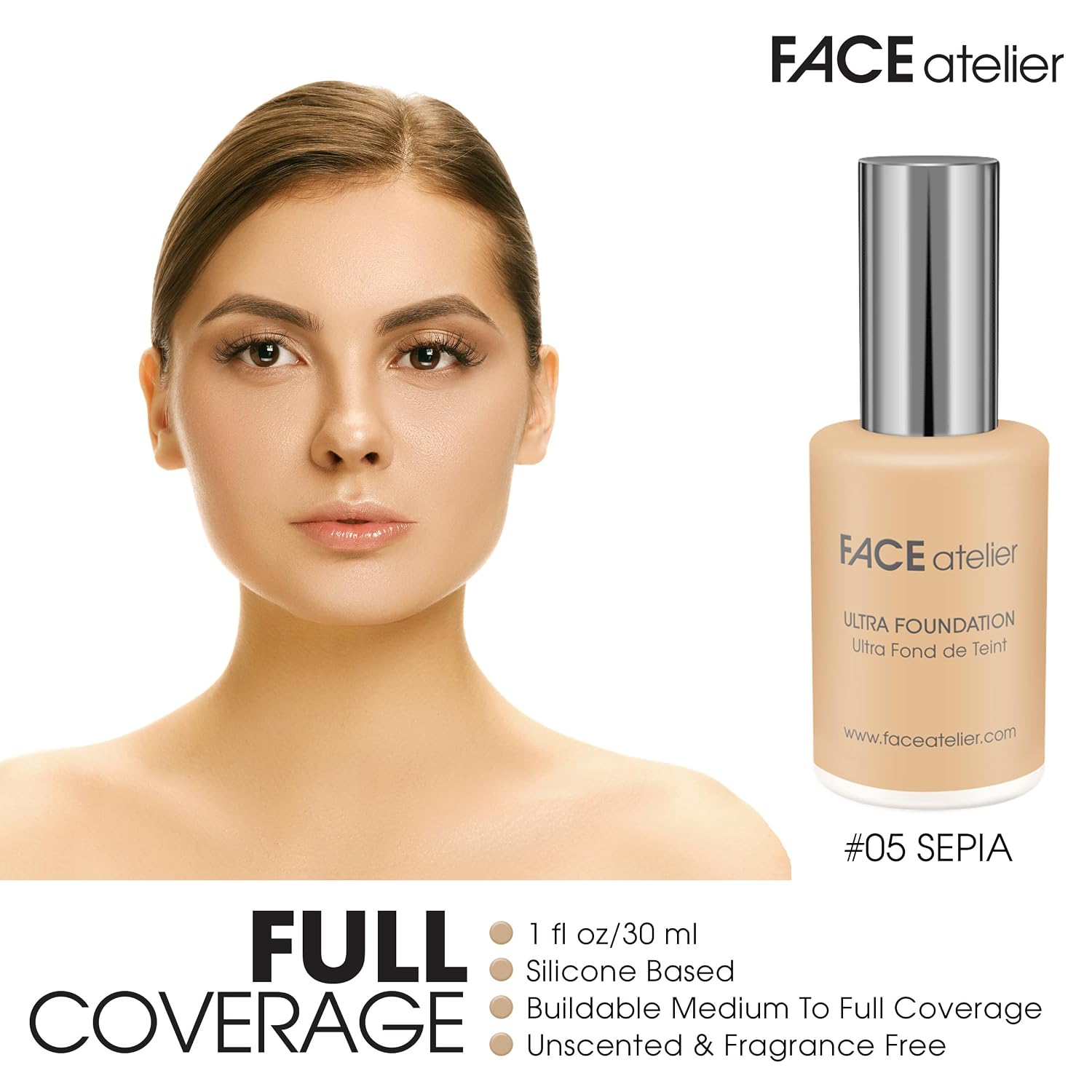 Face atelier Ultra Foundation - Sepia [5], 1 fl. oz. (30ml)