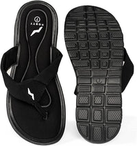 NORTY Womens Memory Foam Adult Female Flip Flops Black - (12115)