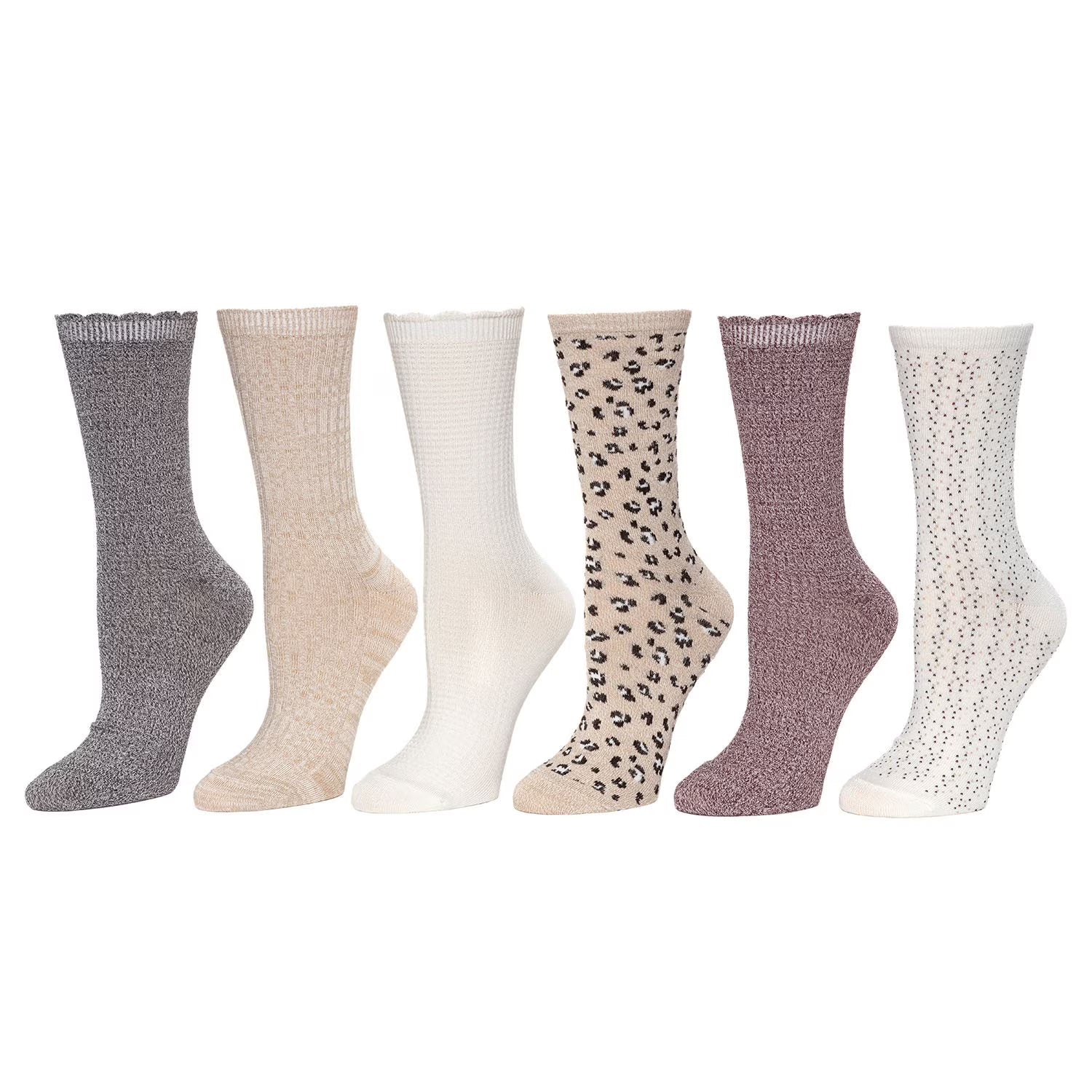 Cuddl Duds Women's - Super Soft Crew Sock, Pink Pack (6-Pack)