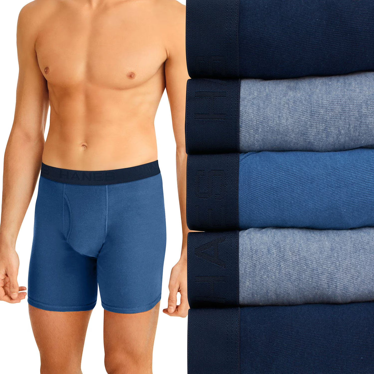 Hanes Men's Best Boxer Brief, Assorted colors (5-Pack)