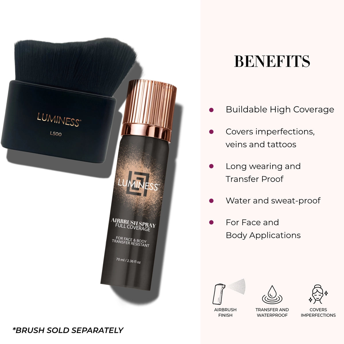 LUMINESS Airbrush Spray Full Coverage Body & Face Foundation