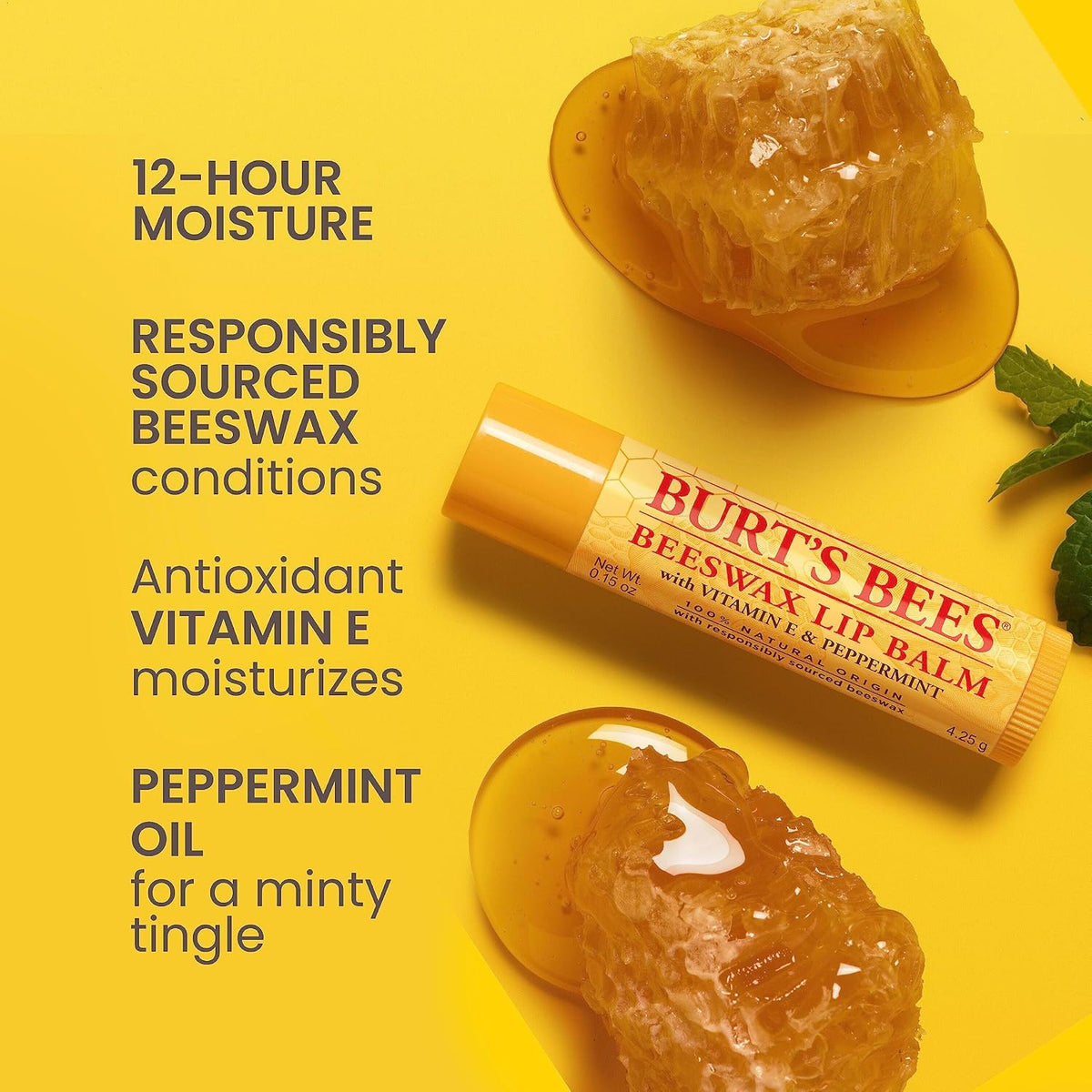 Burt's Bees 100% Natural Origin Moisturizing Beeswax Lip Balm
