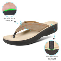 Aerothotic - Women's Tera Casual Comfortable Arch Supportive - Khaki