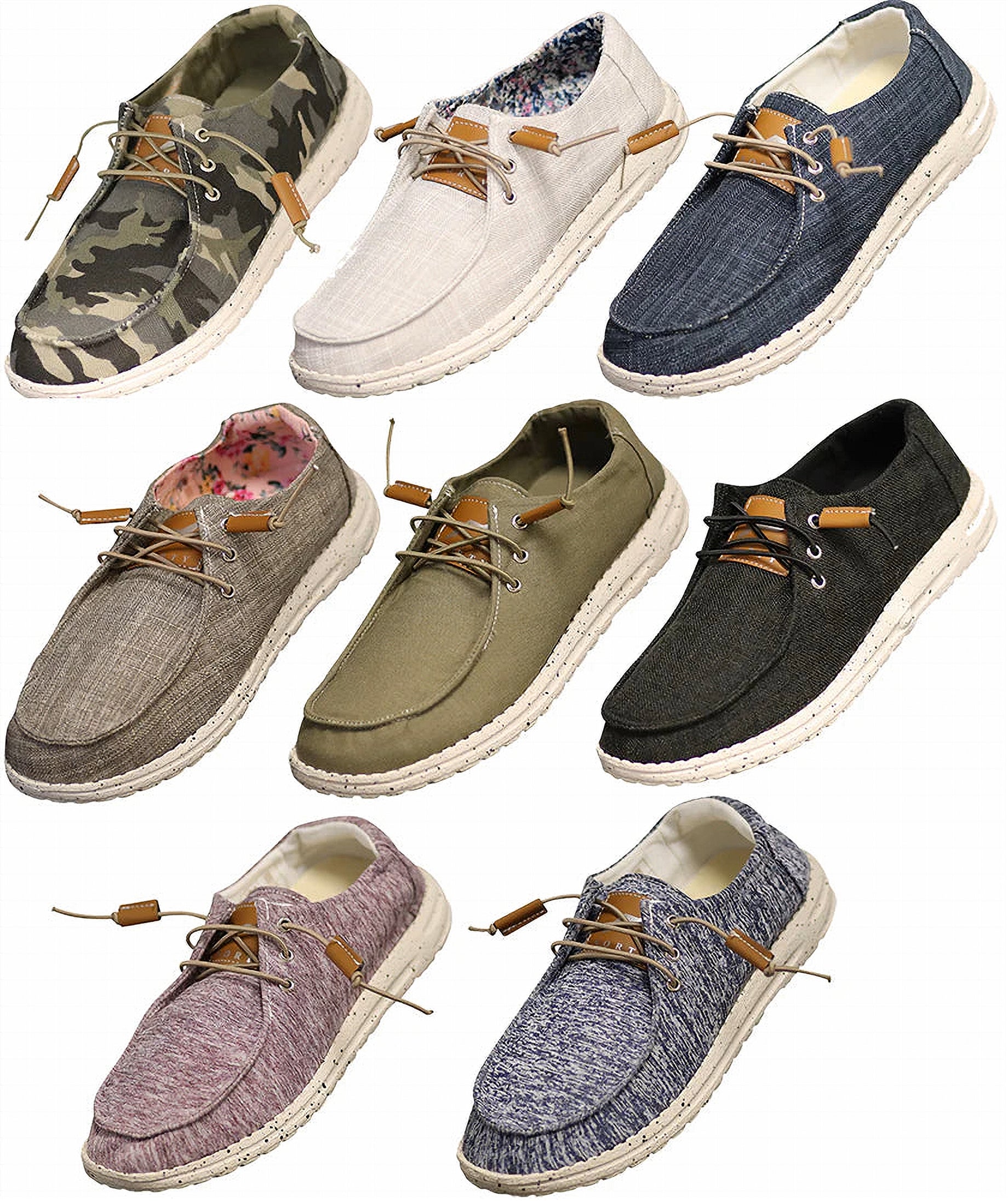 NORTY Womens Slip on Loafer Adult Lace-Up Boat Shoes