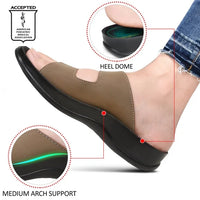 Aerothotic Women's All-Day Wear Sandal, Comfortable, Urania, Khaki 