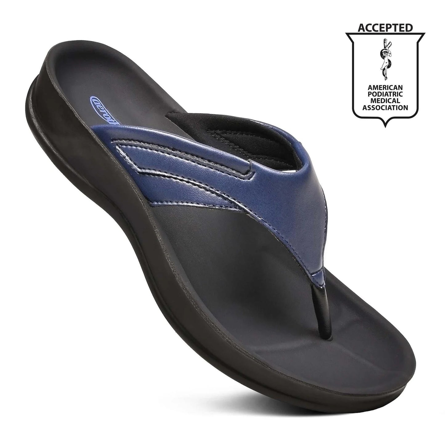 Aerothotic Women's All-Day Wear Sandal, Comfortable, Algiz, Navy (L1501)