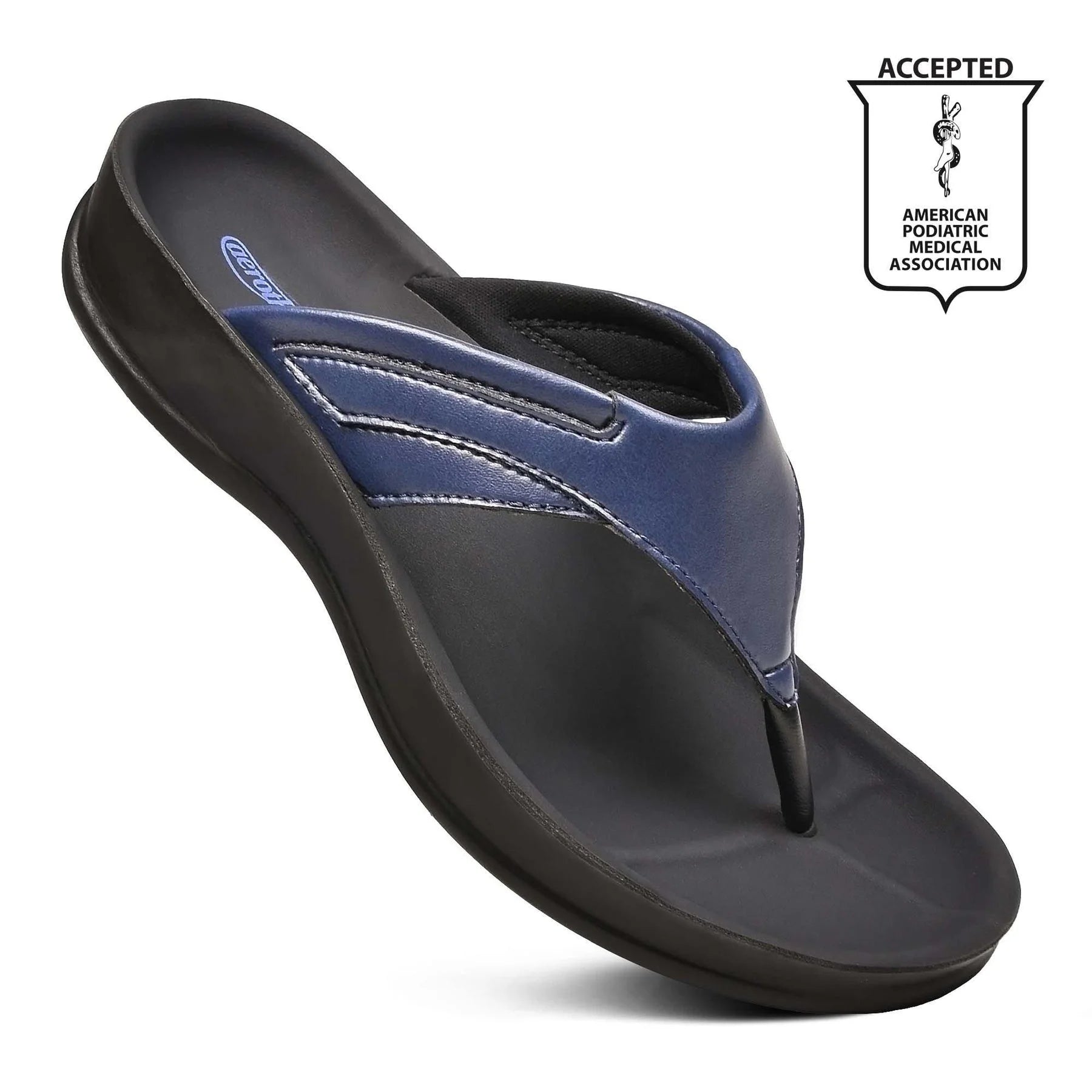 Aerothotic Women's All-Day Wear Sandal, Comfortable, Algiz, Navy (L1501)