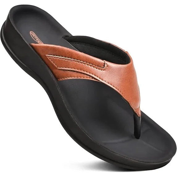 Aerothotic Women's All-Day Wear Sandal, Comfortable, Algiz, Tan