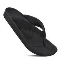 Aerothotic Women's Comfortable Thong Sandal, Enhalus, Black (L0619)