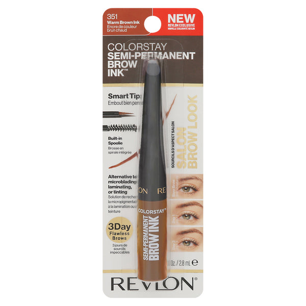 Revlon ColorStay Brow Ink, Semi-Permanent, Warm Brown Ink 351