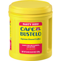 Cafe Bustelo Espresso Dark Roast, Ground Coffee Canister, 36 oz