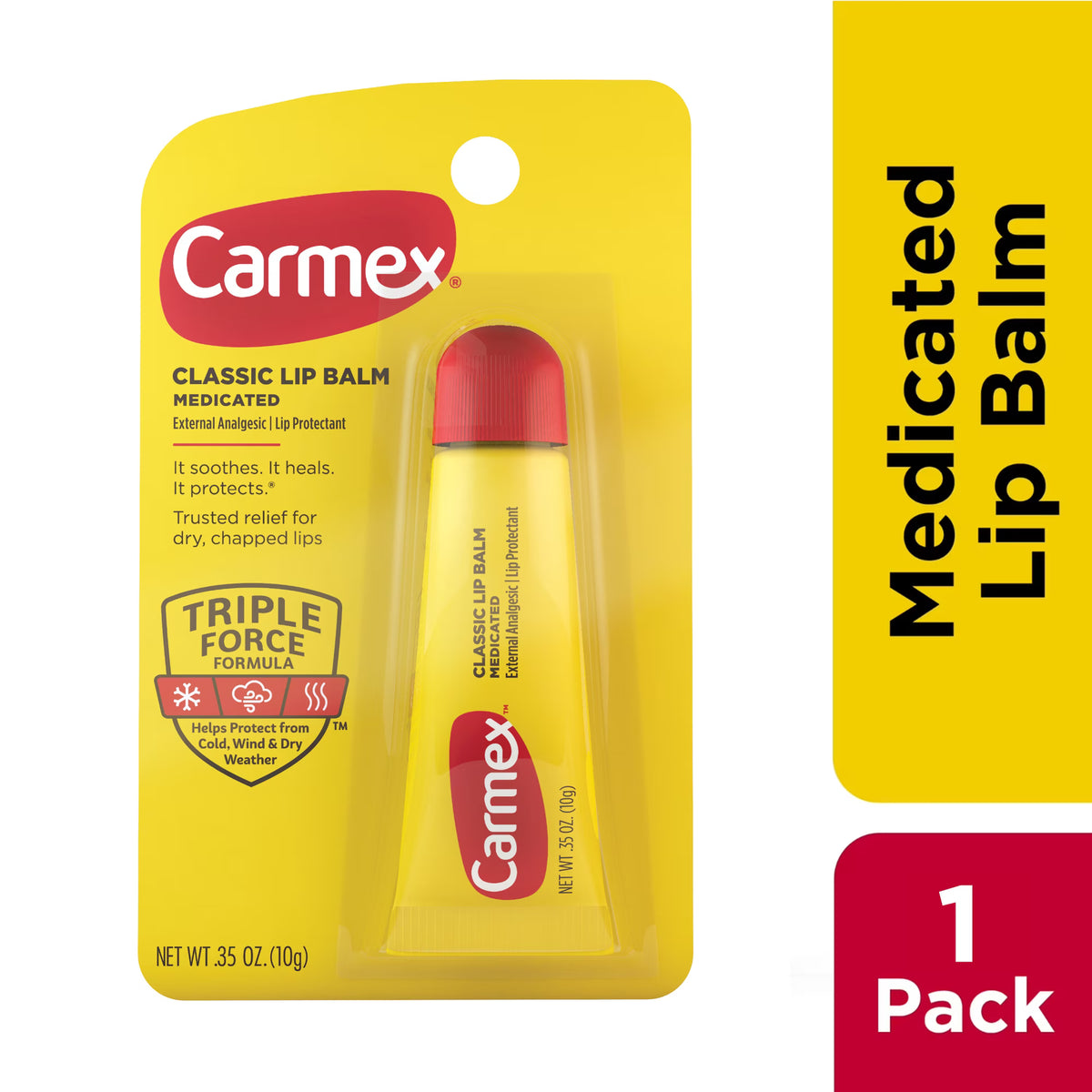 Carmex Classic Moisturizing Medicated Lip Balm, 0.35 Ounce Tube