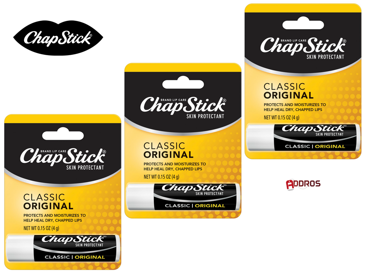 ChapStick Classic Original Lip Balm Tubes, Lip Care - 0.15 Oz (3-Pack)