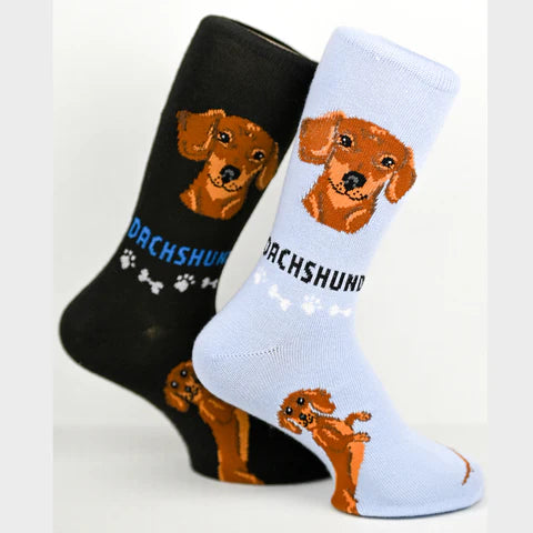 Foozys Unisex Crew Socks Canine Collection (Dachshund)