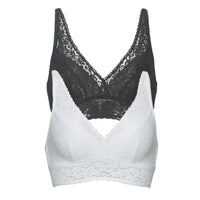Felina Ladies Lace Bralette, Black/White (2-pack)