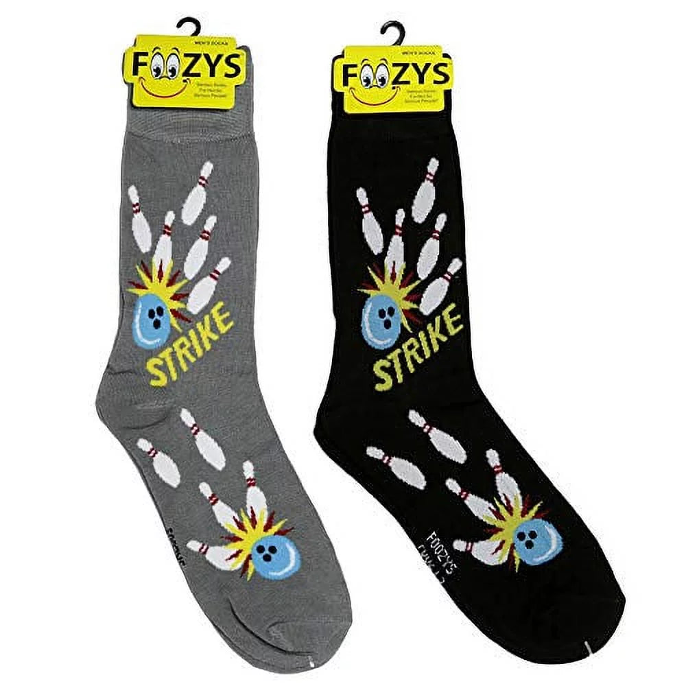 Foozys Men’s Bowling Cool Sports Novelty Crew Socks