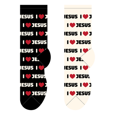 Foozys Women’s Small/Medium Novelty Crew Socks | I Love Jesus