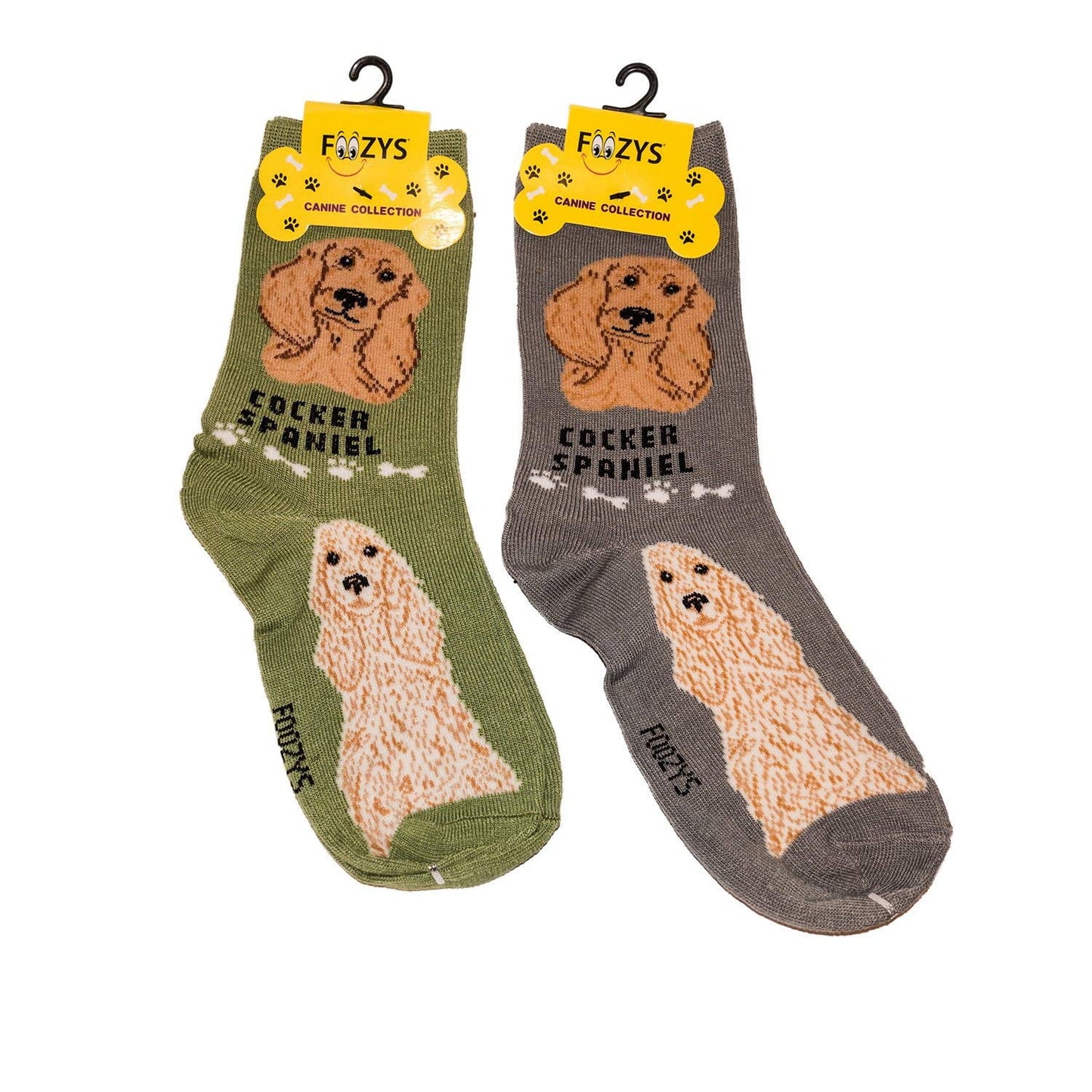 Foozys Unisex Crew Socks Canine Collection (Cocker Spaniel)