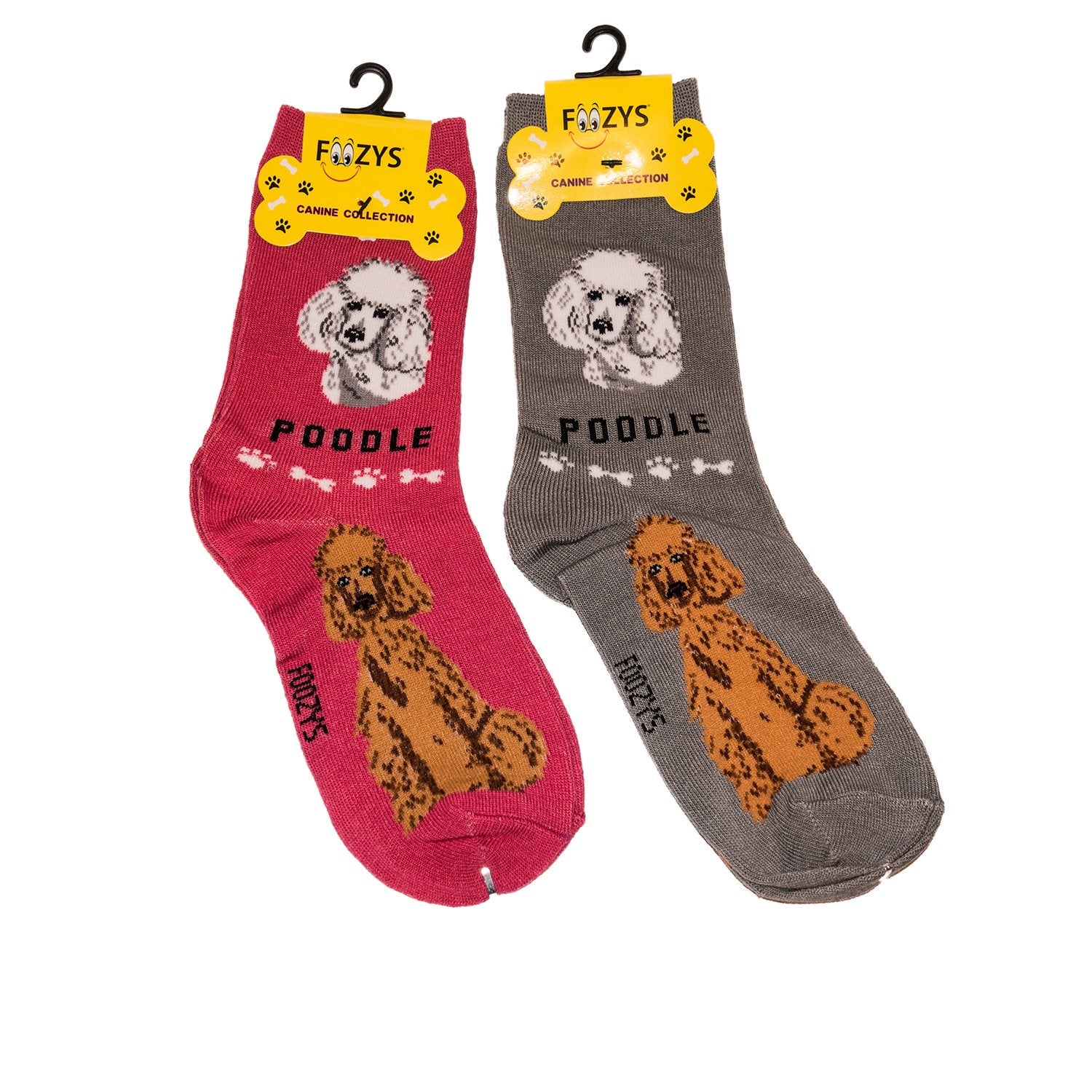 Foozys Unisex Crew Socks Canine Collection (Poodle)